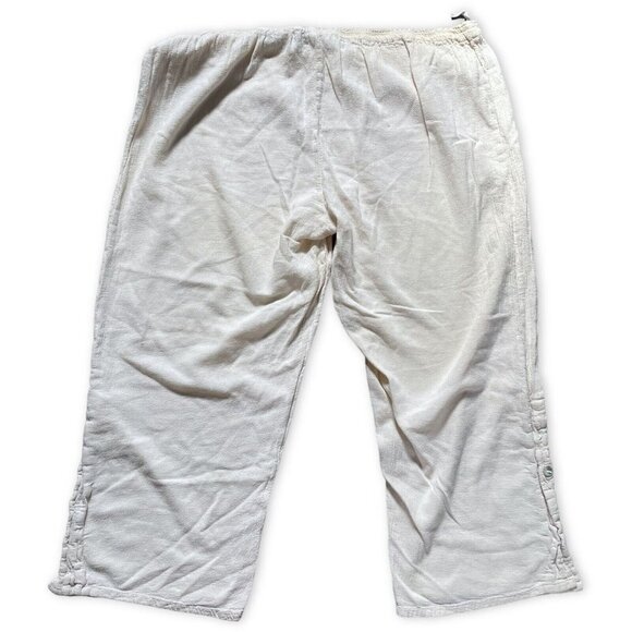 Oh My Gauze Boho Pull On Pant Womens Size 2XL-3XL Ivory Wide Leg Cotton Vintage - Picture 2 of 10